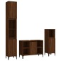 vidaXL Set de muebles baño 3 pzas madera contrachapada roble marrón