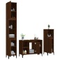 vidaXL Set de muebles baño 3 pzas madera contrachapada roble marrón