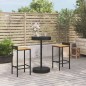 vidaXL Mesa bar y taburetes jardín 3 pzas madera acacia ratán PE negro vidaXL Mesa bar y taburetes jardín 3 pzas madera acacia ratán PE negro