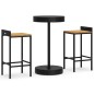 vidaXL Mesa bar y taburetes jardín 3 pzas madera acacia ratán PE negro vidaXL Mesa bar y taburetes jardín 3 pzas madera acacia ratán PE negro