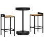 vidaXL Mesa bar y taburetes jardín 3 pzas madera acacia ratán PE negro vidaXL Mesa bar y taburetes jardín 3 pzas madera acacia ratán PE negro
