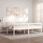 vidaXL Cama personas mayores cabecero madera maciza blanco 200x200 cm vidaXL Cama personas mayores cabecero madera maciza blanco 200x200 cm