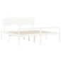 vidaXL Cama personas mayores cabecero madera maciza blanco 200x200 cm vidaXL Cama personas mayores cabecero madera maciza blanco 200x200 cm