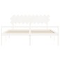 vidaXL Cama personas mayores cabecero madera maciza blanco 200x200 cm vidaXL Cama personas mayores cabecero madera maciza blanco 200x200 cm