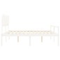 vidaXL Cama personas mayores cabecero madera maciza blanco 200x200 cm vidaXL Cama personas mayores cabecero madera maciza blanco 200x200 cm