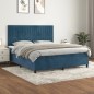 vidaXL Cama box spring con colchón terciopelo azul oscuro 180x200 cm vidaXL Cama box spring con colchón terciopelo azul oscuro 180x200 cm