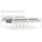 vidaXL Cama personas mayores cabecero madera maciza blanco 200x200 cm vidaXL Cama personas mayores cabecero madera maciza blanco 200x200 cm