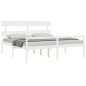 vidaXL Cama personas mayores cabecero madera maciza blanco 200x200 cm vidaXL Cama personas mayores cabecero madera maciza blanco 200x200 cm