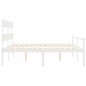 vidaXL Cama personas mayores cabecero madera maciza blanco 200x200 cm vidaXL Cama personas mayores cabecero madera maciza blanco 200x200 cm