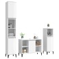 vidaXL Set muebles de baño 3 piezas madera contrachapada blanco brillo vidaXL Set muebles de baño 3 piezas madera contrachapada blanco brillo