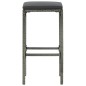 vidaXL Set de muebles de bar de jardín 5 pzas y cojines ratán PE gris vidaXL Set de muebles de bar de jardín 5 pzas y cojines ratán PE gris