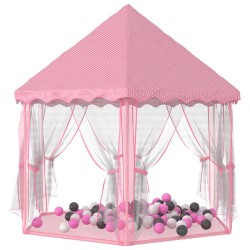 vidaXL Carpa de juegos de princesa con 250 bolas rosa 133x140 cm