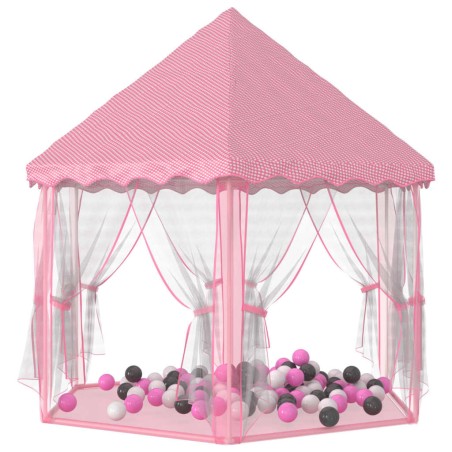 vidaXL Carpa de juegos de princesa con 250 bolas rosa 133x140 cm