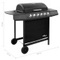 vidaXL Barbacoa de gas con 6 fogones negro vidaXL Barbacoa de gas con 6 fogones negro