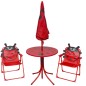 vidaXL Set mesa y sillas de jardín infantil 3 pzas con sombrilla rojo vidaXL Set mesa y sillas de jardín infantil 3 pzas con sombrilla rojo