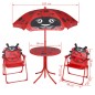 vidaXL Set mesa y sillas de jardín infantil 3 pzas con sombrilla rojo vidaXL Set mesa y sillas de jardín infantil 3 pzas con sombrilla rojo