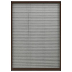 vidaXL Mosquitera plisada para ventanas aluminio marrón 80x120 cm