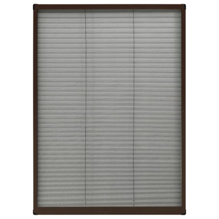 vidaXL Mosquitera plisada para ventanas aluminio marrón 80x120 cm