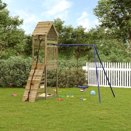 vidaXL Parque infantil de exterior madera de pino impregnada
