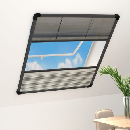 vidaXL Mosquitera plisada para ventanas aluminio con sombra 80x100cm