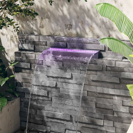 vidaXL Fuente cascada con LED RGB acrílico 60 cm