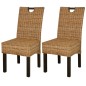 vidaXL Sillas de comedor 2 unidades ratán kubu madera de mango vidaXL Sillas de comedor 2 unidades ratán kubu madera de mango