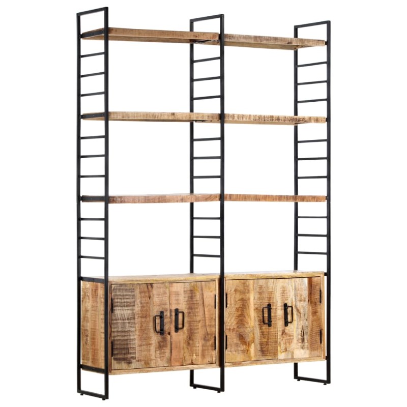 vidaXL Estantería de 4 niveles madera de mango rugosa 124x30x180 cm vidaXL Estantería de 4 niveles madera de mango rugosa 124x30x180 cm