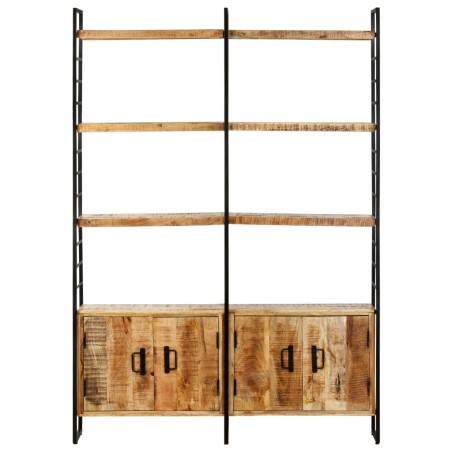 vidaXL Estantería de 4 niveles madera de mango rugosa 124x30x180 cm