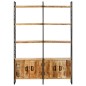 vidaXL Estantería de 4 niveles madera de mango rugosa 124x30x180 cm vidaXL Estantería de 4 niveles madera de mango rugosa 124x30x180 cm