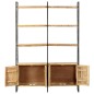 vidaXL Estantería de 4 niveles madera de mango rugosa 124x30x180 cm vidaXL Estantería de 4 niveles madera de mango rugosa 124x30x180 cm
