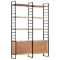 vidaXL Estantería de 4 niveles madera de mango rugosa 124x30x180 cm vidaXL Estantería de 4 niveles madera de mango rugosa 124x30x180 cm