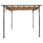 vidaXL Pérgola con tejado retráctil acero gris taupe 3x3 m 180 g/m² vidaXL Pérgola con tejado retráctil acero gris taupe 3x3 m 180 g/m²
