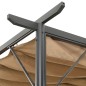 vidaXL Pérgola con tejado retráctil acero gris taupe 3x3 m 180 g/m² vidaXL Pérgola con tejado retráctil acero gris taupe 3x3 m 180 g/m²