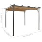 vidaXL Pérgola con tejado retráctil acero gris taupe 3x3 m 180 g/m² vidaXL Pérgola con tejado retráctil acero gris taupe 3x3 m 180 g/m²