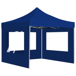 vidaXL Carpa plegable profesional con paredes aluminio azul 3x3 m