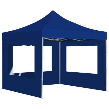 vidaXL Carpa plegable profesional con paredes aluminio azul 3x3 m