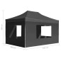 vidaXL Carpa plegable con paredes aluminio gris antracita 4,5x3 m vidaXL Carpa plegable con paredes aluminio gris antracita 4,5x3 m