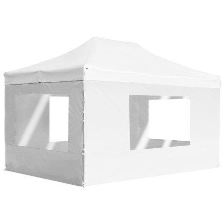 vidaXL Carpa plegable profesional con paredes aluminio blanca 4,5x3 m