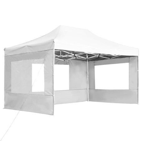 vidaXL Carpa plegable profesional con paredes aluminio blanca 4,5x3 m