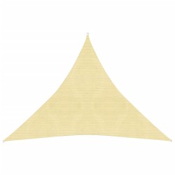 vidaXL Toldo de vela HDPE beige 160 g/m² 6x6x6 m