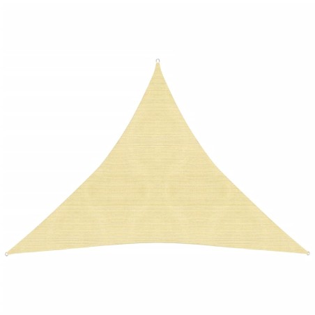 vidaXL Toldo de vela HDPE beige 160 g/m² 6x6x6 m