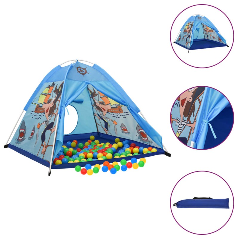 vidaXL Tienda de juegos para niños con 250 bolas azul 120x120x90 cm vidaXL Tienda de juegos para niños con 250 bolas azul 120x120x90 cm