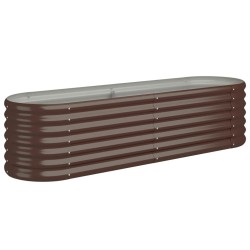 vidaXL Jardinera arriate acero recubrimiento polvo marrón 152x40x36 cm