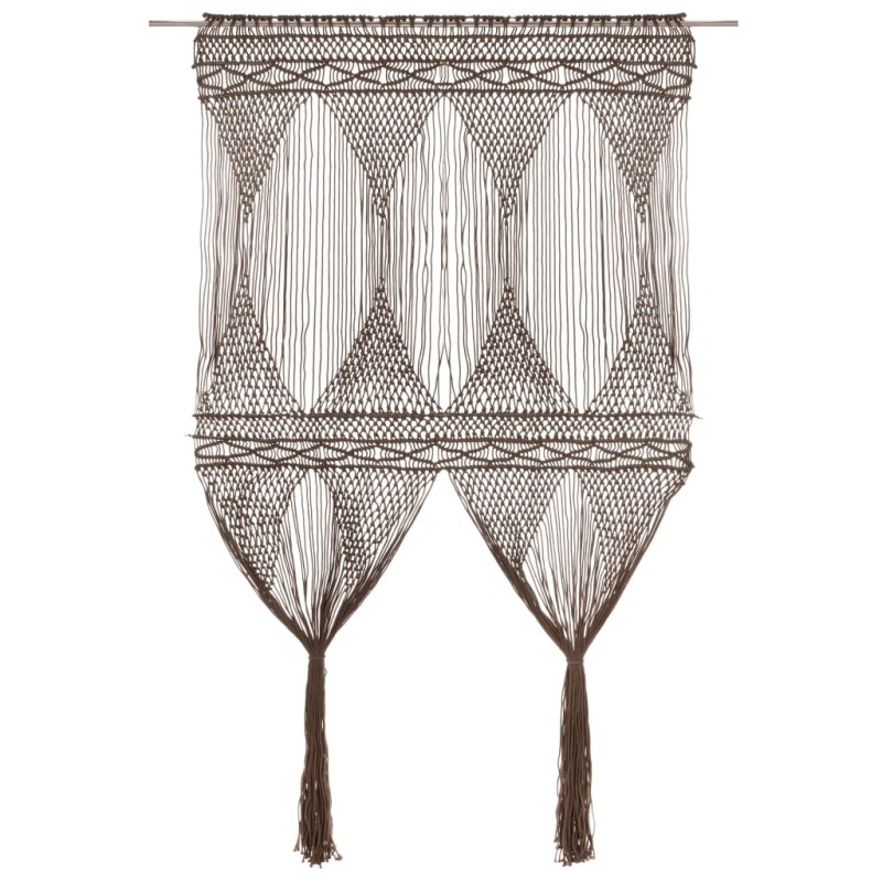 vidaXL Cortina de macramé algodón gris taupé 140x240 cm vidaXL Cortina de macramé algodón gris taupé 140x240 cm