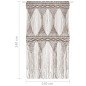 vidaXL Cortina de macramé algodón gris taupé 140x240 cm vidaXL Cortina de macramé algodón gris taupé 140x240 cm