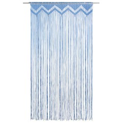 vidaXL Cortina de macramé algodón azul 140x240 cm