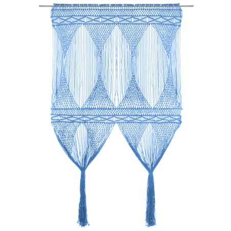 vidaXL Cortina de macramé algodón azul 140x240 cm