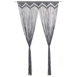 vidaXL Cortina de macramé algodón gris antracita 140x240 cm
