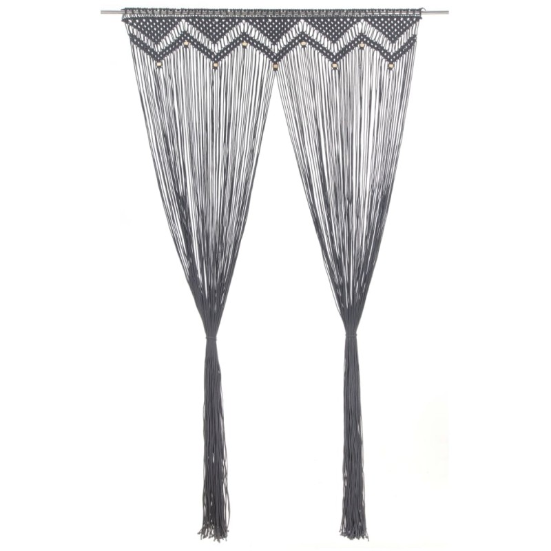 vidaXL Cortina de macramé algodón gris antracita 140x240 cm
