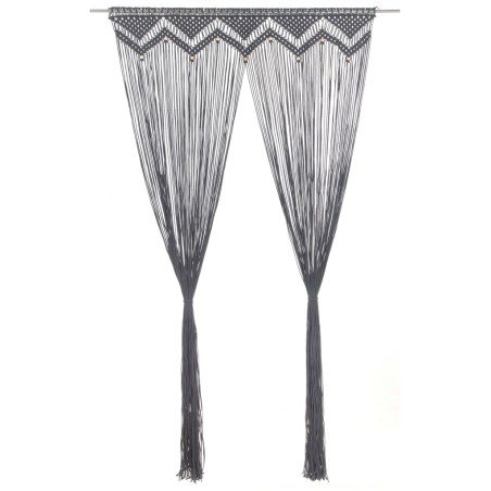 vidaXL Cortina de macramé algodón gris antracita 140x240 cm